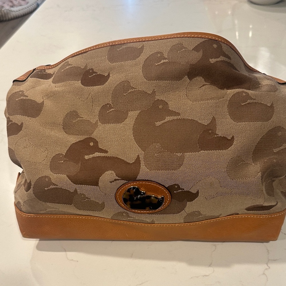 Dooney & Bourke Brown and Tan Duck-Print Hobo Bag